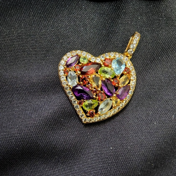 18ct genuine gemstones and white sapphires - Picture 2 of 5